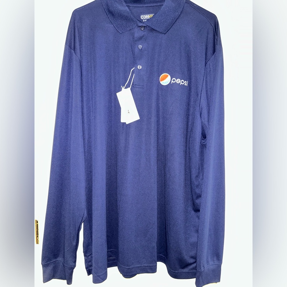 NWT Pepsi Blue Long Sleeve Polo Shirt